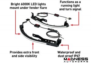 Jeep Wrangler JL Fender Flares - Front - With LED Lights